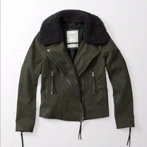 Abercrombie and Fitch Vegan suede Moto Jacket (Detachable Fur)